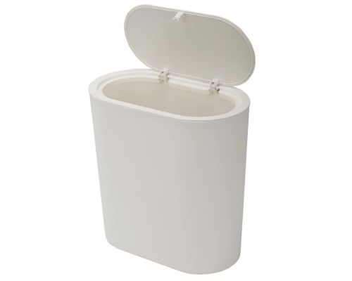 Ведро мусорное КОМПЛЕКТ с откидывающейся крышкой, овальное, 15 литров, белое, PRIMILA (ПРИМИЛА), 702296