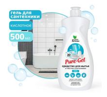 Средство для мытья сантехники кислотное, гель, "Pure-Gel", 500 мл Clean&Green CG8079