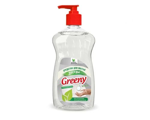 Средство для мытья посуды "Greeny" Neutral с дозатором 1000 мл. Clean&Green CG8141