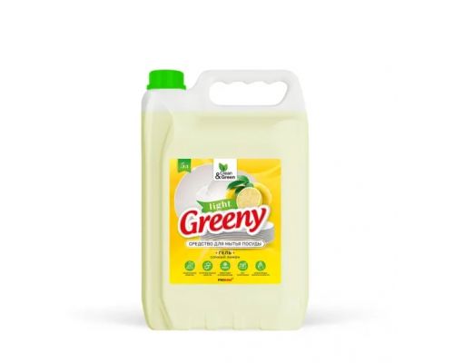 Средство для мытья посуды "Greeny" Light "Лимон" 5 л (ПЭНД) Clean&Green CG8414