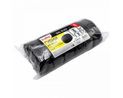 Губки для посуды OVAL BLACK 95х65х35 мм КОМПЛЕКТ 6 шт., КРУПНОПОРИСТЫЙ поролон/абразив LAIMA, 608649