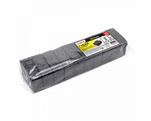 Губки для посуды BIG BLACK 95х70х35 мм КОМПЛЕКТ 10 шт., КРУПНОПОРИСТЫЙ поролон/абразив LAIMA, 608650