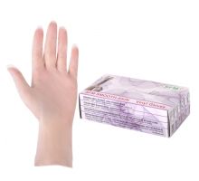 Перчатки виниловые смотровые 50 пар (100 штук), размер M (7-8), прозрачные, SFM, 631521