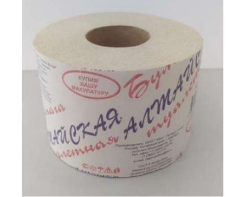 Бумага туалетная Алтайская МАКСИ на втулке, рулон 50 метров, 1 слой, серая