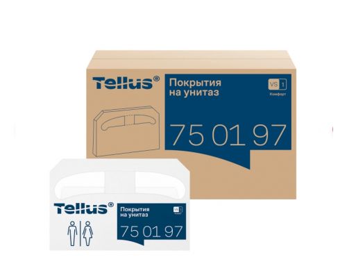Покрытия на унитаз Tellus/TORK (Система V1), 1/2 сложения, КОМПЛЕКТ 250 шт., 37х41 см, Advanced, белые, 750197